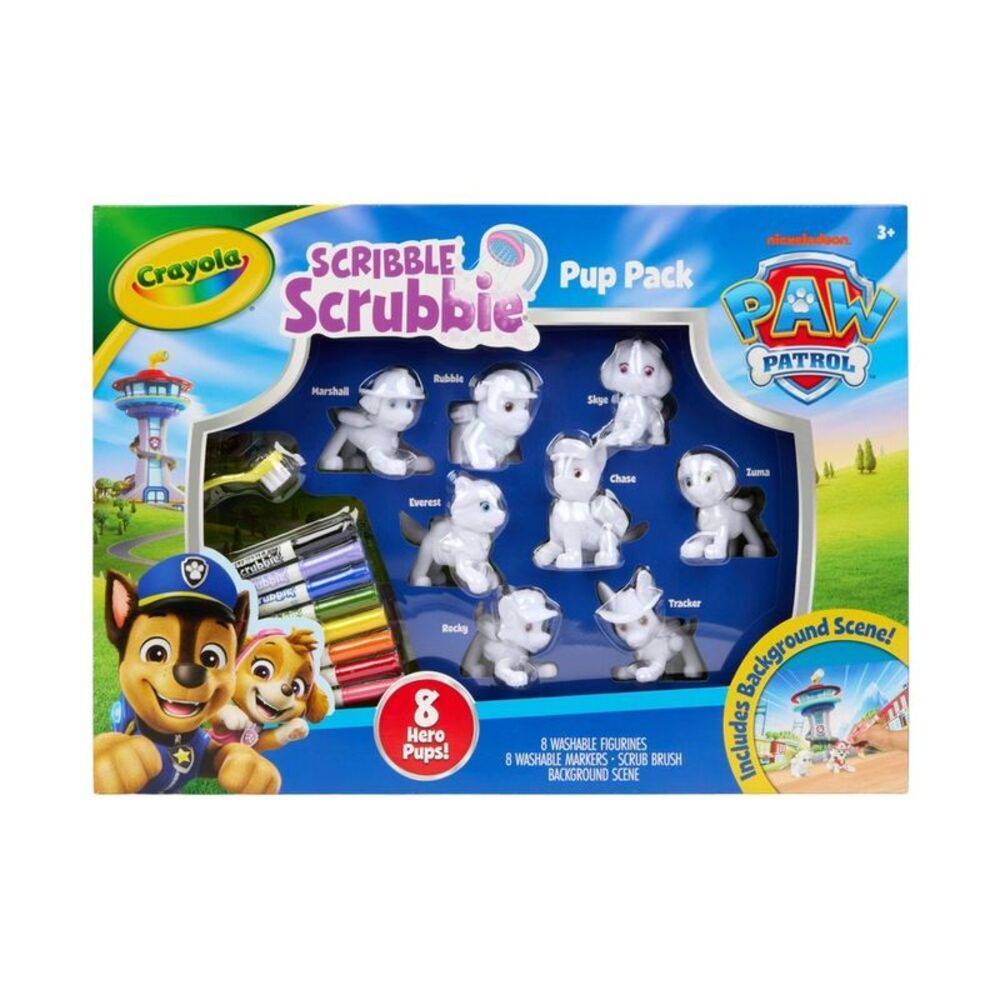 Crayola Scribble Scrubbie PAW Patrol Pup Pack 8ct Figurines Color & Wash Toy